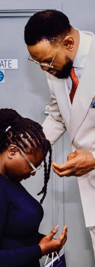 A first-timer being welcomed at COZA London